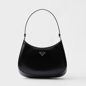 PRADA CLEO BRUSHED LEATHER SHOULDER BAG